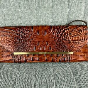 Brahmin Pecan Crocodile Embossed Clutch
